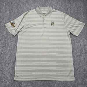 Indianapolis Speedway Brickyard Crossing Polo Shirt Mens Large Nike Dri Fit Gray